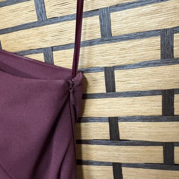 Antonio Melani Burgundy One Shoulder Jumpsuit Size 6 - Picture 7 of 10